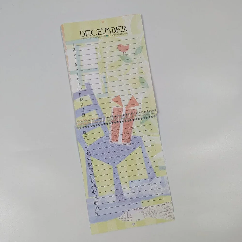 Vintage Current Just for Birthdays Monthly Birthday/Anniversary Tracker